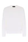 Dsquared2 Logo Plaque Cotton Crewneck Sweater In White