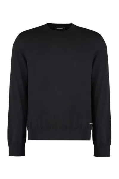 Dsquared2 Cotton Crew-neck Sweater In Black