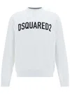 Dsquared2 Ribbed Crew-neck Cotton Sweatshirt With Long Sleeves In 100