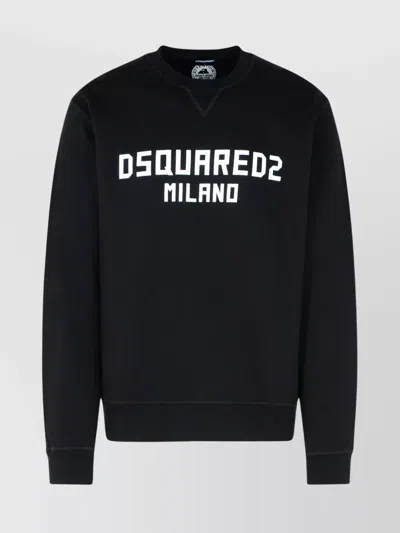 Dsquared2 Cotton Crew Neck Sweatshirt In Black