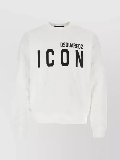 Dsquared2 Cotton Crew Neck Sweatshirt In White