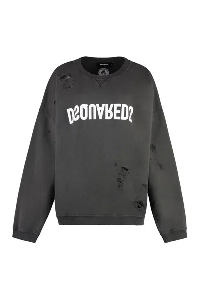 Dsquared2 Cotton Crew-neck Sweatshirt In Grey