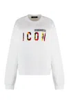 Dsquared2 Icon Print Cotton Sweatshirt In White