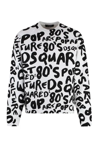 Dsquared2 Cotton Crew-neck Sweatshirt In White