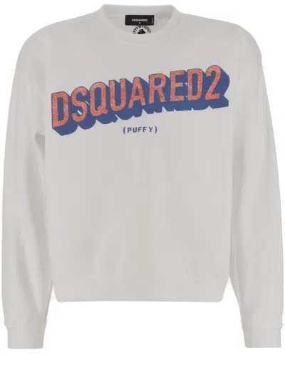 DSQUARED2 DSQUARED2 COTTON CREW NECK SWEATSHIRT WITH BOLD FRONT LOGO