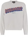Dsquared2 Cotton Crew Neck Sweatshirt With Bold Front Logo In White