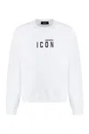 Dsquared2 Cotton Crew-neck Sweatshirt With Logo In White