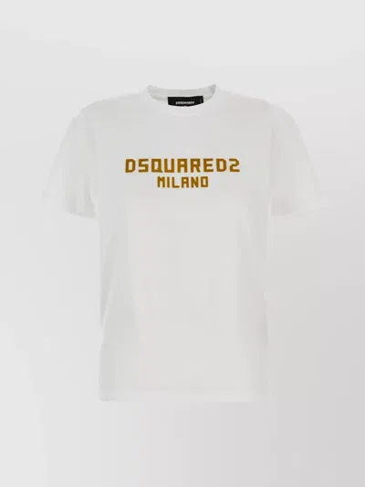 Dsquared2 Cotton Crew Neck T-shirt In White