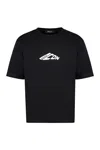 Dsquared2 Black T-shirt With Contrasting Icon Print In Cotton Man In Black