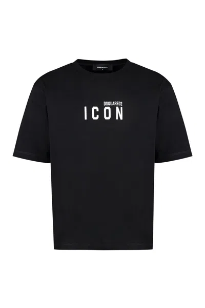 Dsquared2 Cotton Crew-neck T-shirt In Black