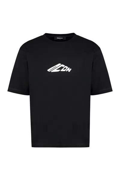 Dsquared2 Cotton Crew-neck T-shirt In Black