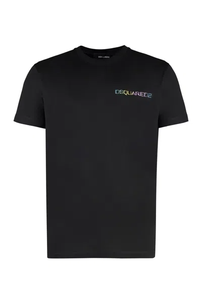 Dsquared2 Cotton Crew-neck T-shirt In Black