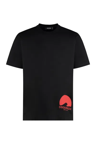 Dsquared2 Cotton Crew-neck T-shirt In Black