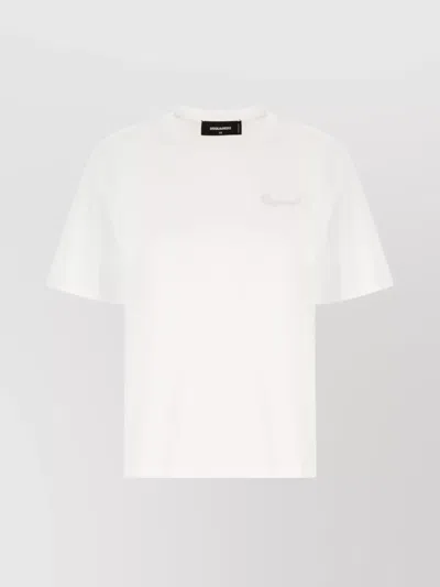 Dsquared2 Cotton Crew-neck T-shirt Jewel Logo In White