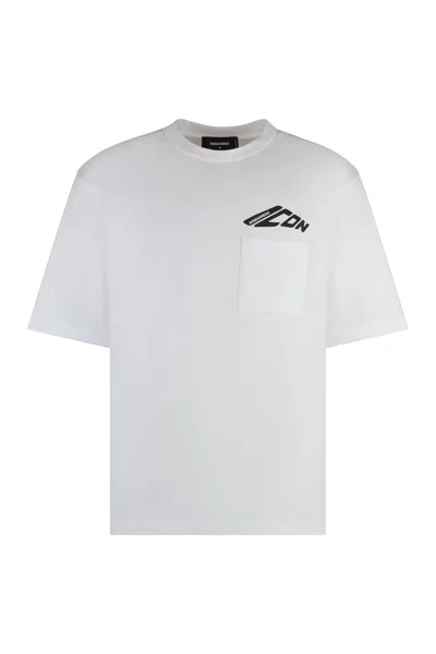 Dsquared2 Cotton Crew-neck T-shirt In White