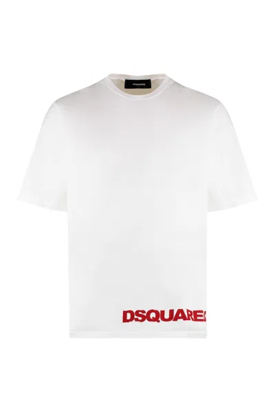 Dsquared2 Cotton Crew-neck T-shirt In White