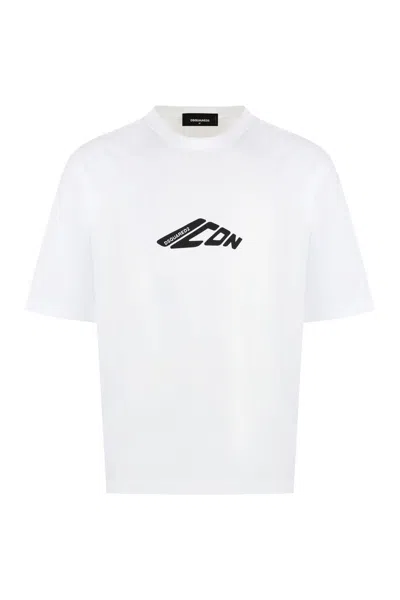 Dsquared2 Men White Cotton T-shirt
