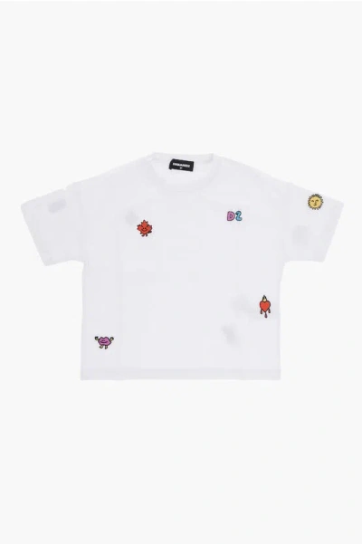 Dsquared2 Cotton Crew-neck T-shirt With Embroidery
