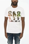 Dsquared2 Cotton Crew-neck T-shirt With Frontal Print In Multi