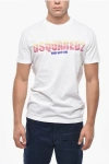 Dsquared2 Cotton Crew-neck T-shirt With Logo Print In White