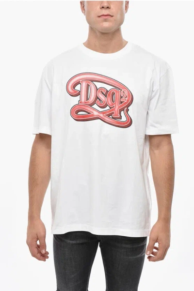 Dsquared2 Cotton Crew-neck T-shirt With Monogram In White