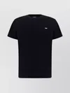Dsquared2 Cotton Crew Neck T-shirt With Ribbed Detail In Black