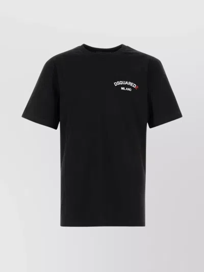 Dsquared2 Cotton Crew Neck T-shirt With Short Sleeves In Black