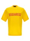 Dsquared2 Crew Neck T-shirt Side Slits In Yellow