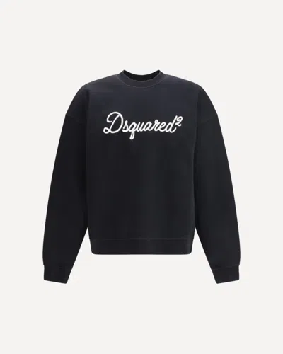 Dsquared2 Men Cotton Crewneck Sweatshirt With Logo In Multi