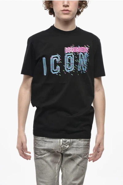 Dsquared2 Cotton Crewneck T-shirt Icon In Black