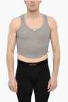 Dsquared2 Cotton Cropped Underwear Top With Bow