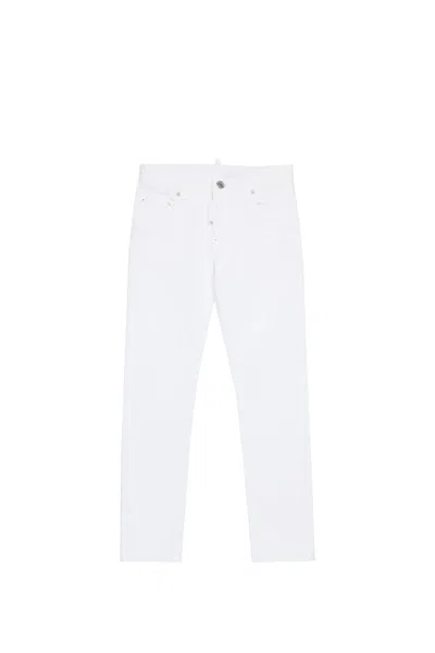 Dsquared2 Kids' Cotton Denim Jeans In White