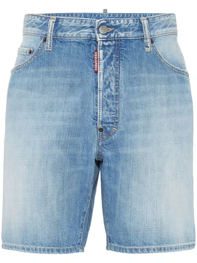 Dsquared2 Cotton Denim Shorts In Blue