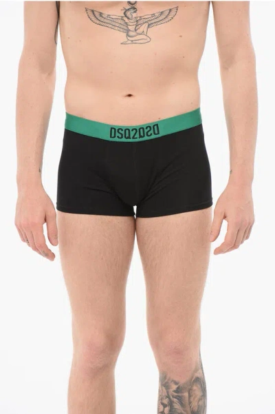 Dsquared2 Cotton Dsq2 Boxer With Logoed Waistband