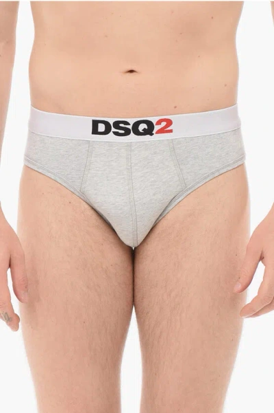 Dsquared2 Cotton Dsq2 Boxer With Logoed Waistband