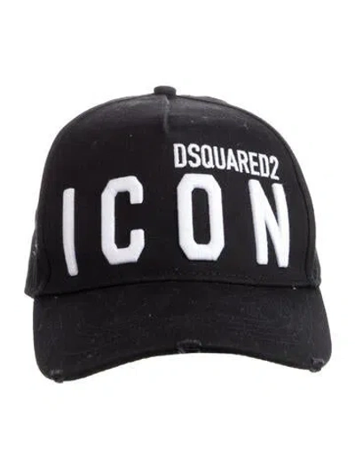 Pre-owned Dsquared2 Cotton Embroidered Baseball Cap In Black