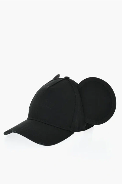 Dsquared2 Cotton Gabardine Baseball Cap With Mouse Ears In Black