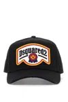 Dsquared2 Cotton Gabardine Baseball Cap With In Nero