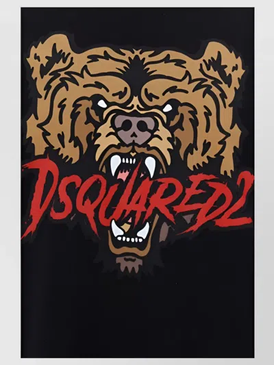 Dsquared2 Cotton Graphic Print T-shirt Monochrome Pattern In Multi