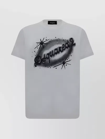 Dsquared2 Cotton Graphic Print T-shirt Regular Fit In Gray