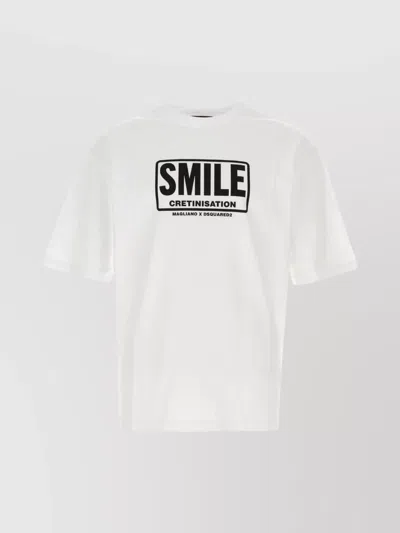 DSQUARED2 COTTON GRAPHIC PRINT T-SHIRT SHORT SLEEVES