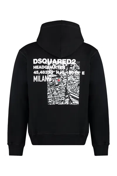 Dsquared2 Cotton Hoodie In Animal Print