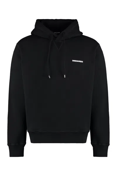Dsquared2 Cotton Hoodie In Black