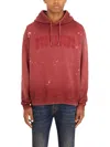 Dsquared2 Crewneck Sweater With Hood And Paint Splatter In Red