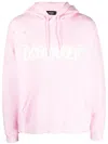 Dsquared2 Distressed-finish Cotton Hoodie In Rosa