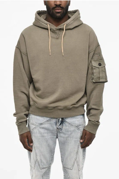 Dsquared2 Cotton Hoodie With Breast Pocket Sleeve
