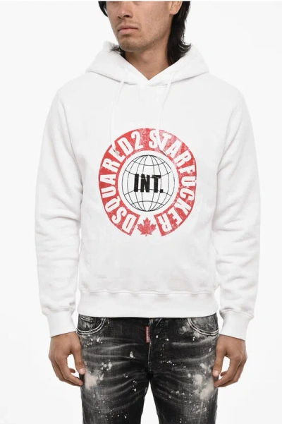Dsquared2 Cotton Hoodie With Contrast Print