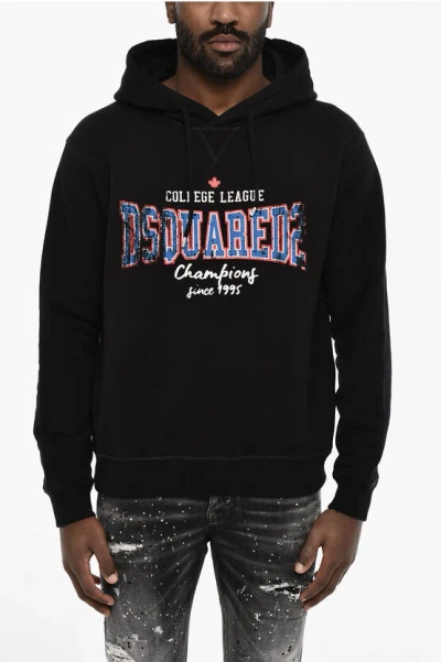 Dsquared2 Cotton Hoodie With Frontal Printed