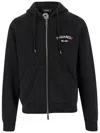 Dsquared2 Black Sweatshirt With Hood And Zip And Logo Detail On The Front In Cotton Man