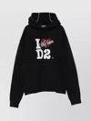 Dsquared2 Cotton Hoodie With Logo And Drawstring In Black